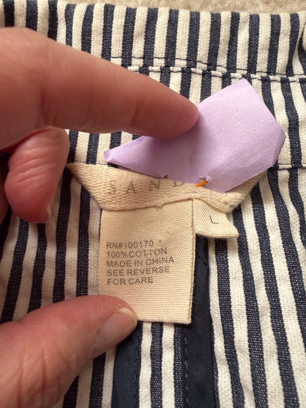 Sandro Navy & white striped pleated hip blazer - Picture 2 of 10